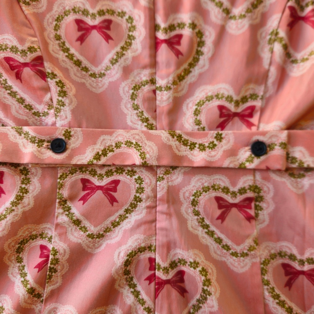 Kimchi Blue UO Dress Pink Heart Bow Lace Bib Mini EUC Coquette Girl Girlhoodcore - Picture 9 of 10